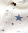Baby-Body mit Kragen für Jungen aus Rippstrick mit Sternenmuster weiss MARSHMALLOW/weiss MULTICO