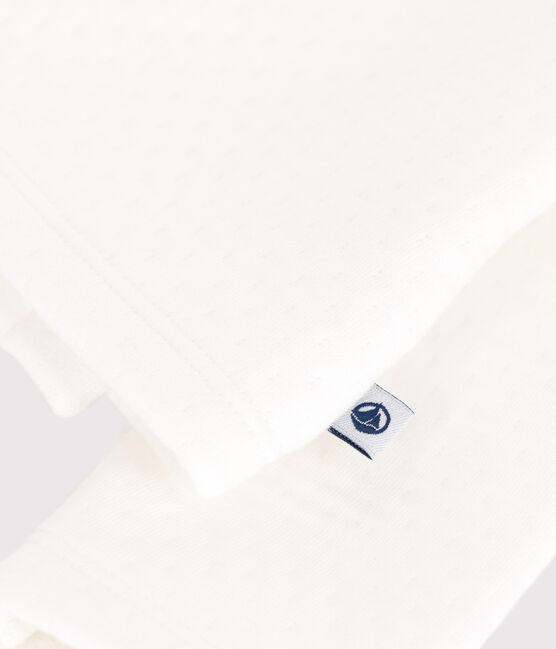 Baby Wickeljacke aus gestepptem Baumwoll-jersey weiss MARSHMALLOW