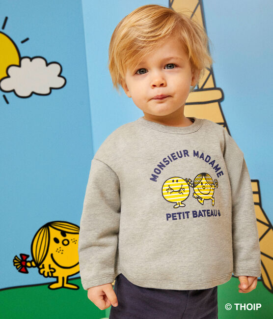 Baby-Sweatshirt Mr. Men und Little Miss aus Jersey  grau CHATON CHINE