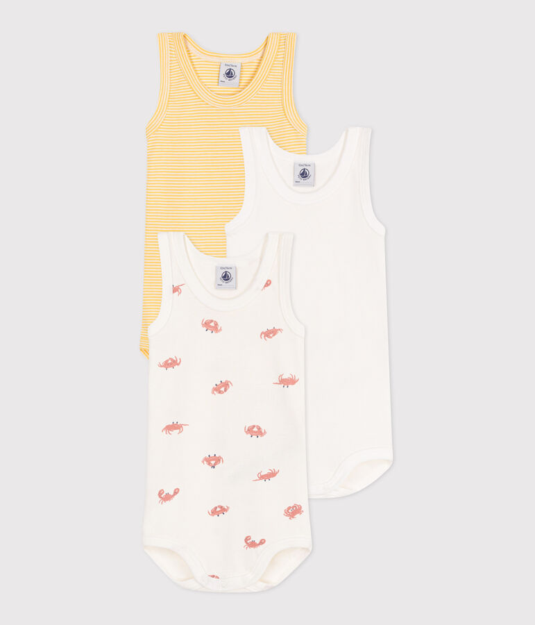 3er-Set &auml;rmellose Baby-Bodys aus Baumwolle mit Krebs-Motiv variante 1