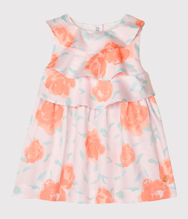 Gemustertes Baby-Kleid f&uuml;r M&auml;dchen rosa/vielfarbig