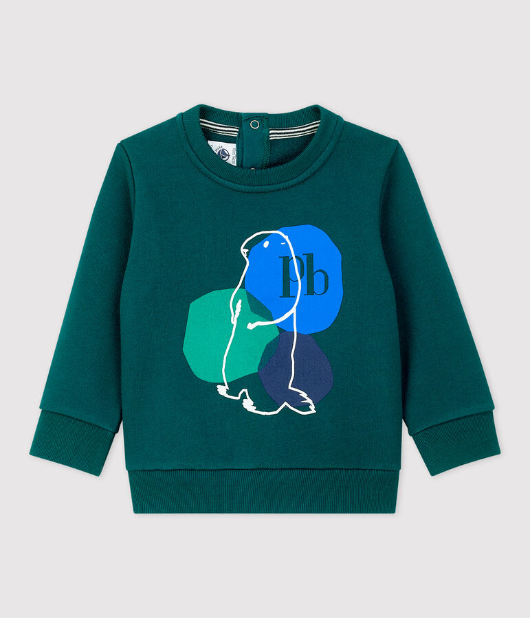 Baby-Sweatshirt aus Molton. gr&uuml;n