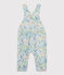 Baby-Latzhose aus Molton Mädchen. grau POUSSIERE/weiss MULTICO