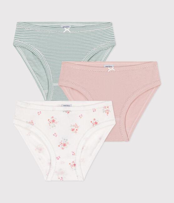 3er-Set Kinderslips aus Baumwolle mit Blumenmotiv variante 1