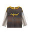 Kinder-Streifenshirt Jungen schwarz CITY/braun COCOA