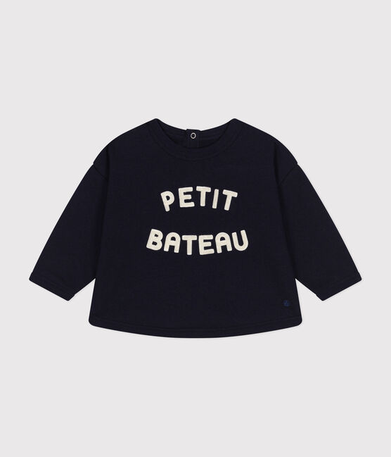 Baby-Sweatshirt aus Molton blau SMOKING
