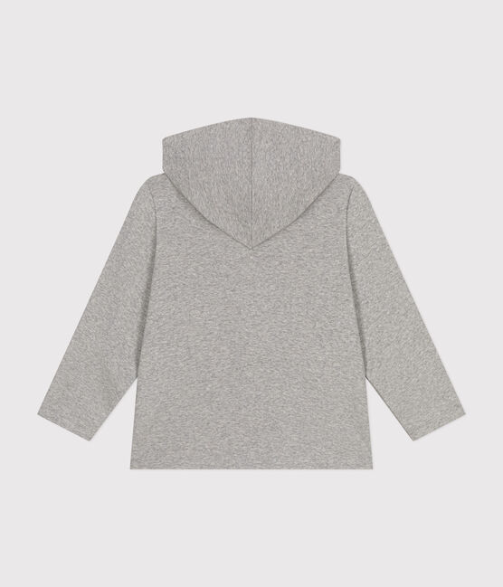 Jungen-Kapuzenshirt mit Reißverschluss aus Strickgewebe grau CHATON CHINE