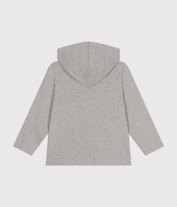 Jungen-Kapuzenshirt mit Rei&szlig;verschluss aus Strickgewebe grau