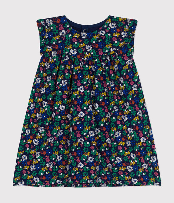 Ärmelloses Babykleid aus leichtem Jersey blau MEDIEVAL/weiss MULTICO