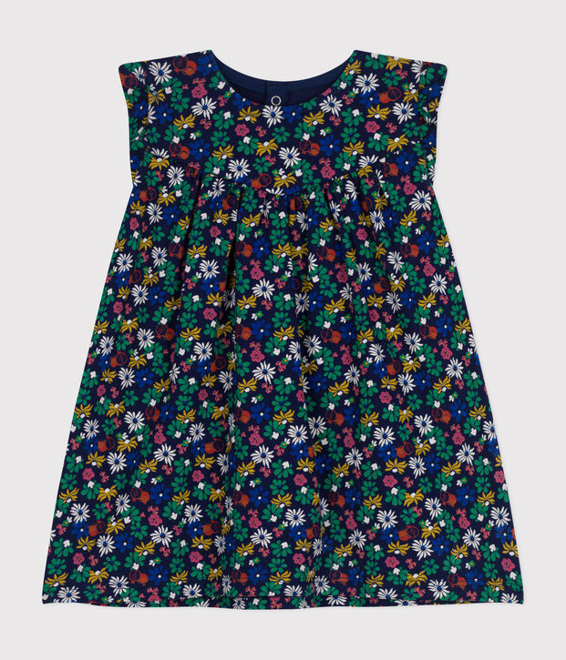 &Auml;rmelloses Babykleid aus leichtem Jersey blau/vielfarbig