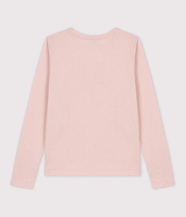 Warmes Damen-T-Shirt L&rsquo;ICONIQUE aus Baumwolle mit Rundhalsausschnitt rosa