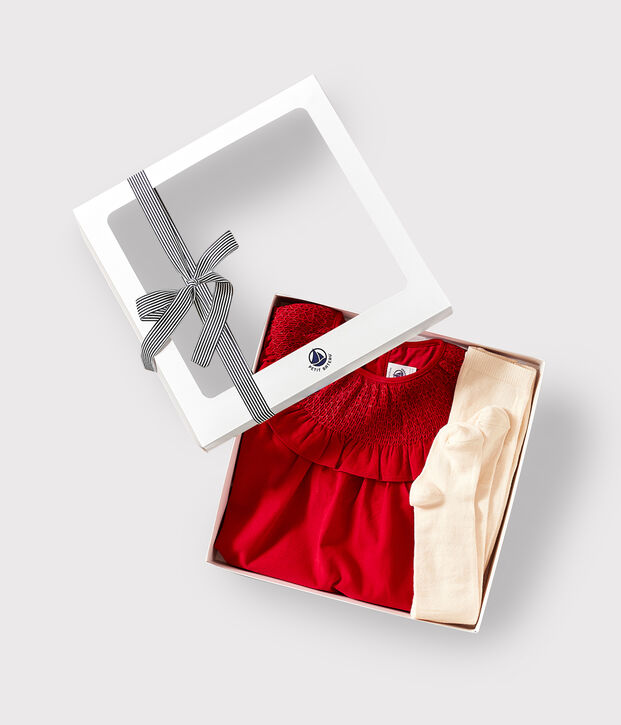 Baby-Geschenkset Kleid und Strumpfhose vielfarbig