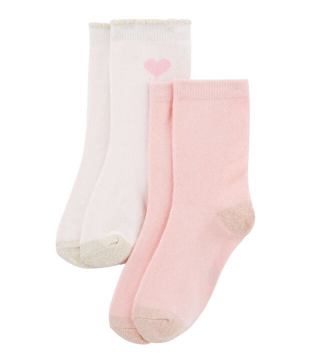 Set aus 2 Paar Kinderstr&uuml;mpfen f&uuml;r M&auml;dchen vielfarbig