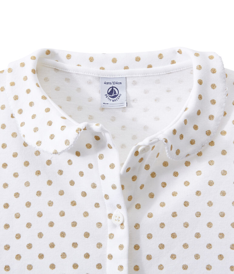 Kurzer M&auml;dchen-Schlafanzug weiss/gelb