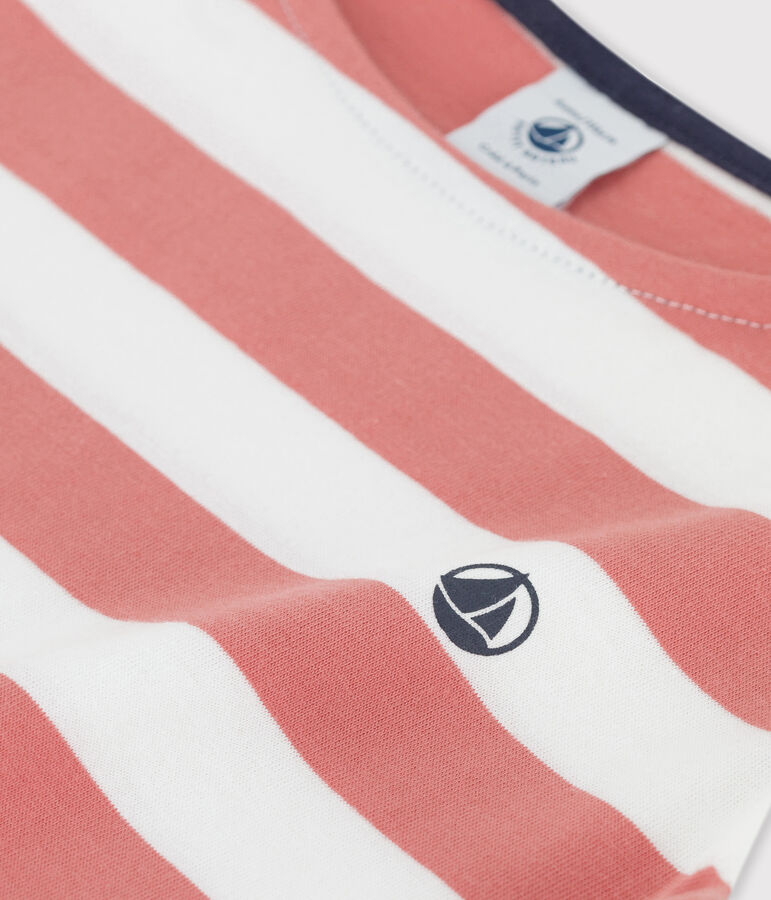 Kurz&auml;rmeliges T-Shirt aus Baumwolle f&uuml;r M&auml;dchen rosa/weiss