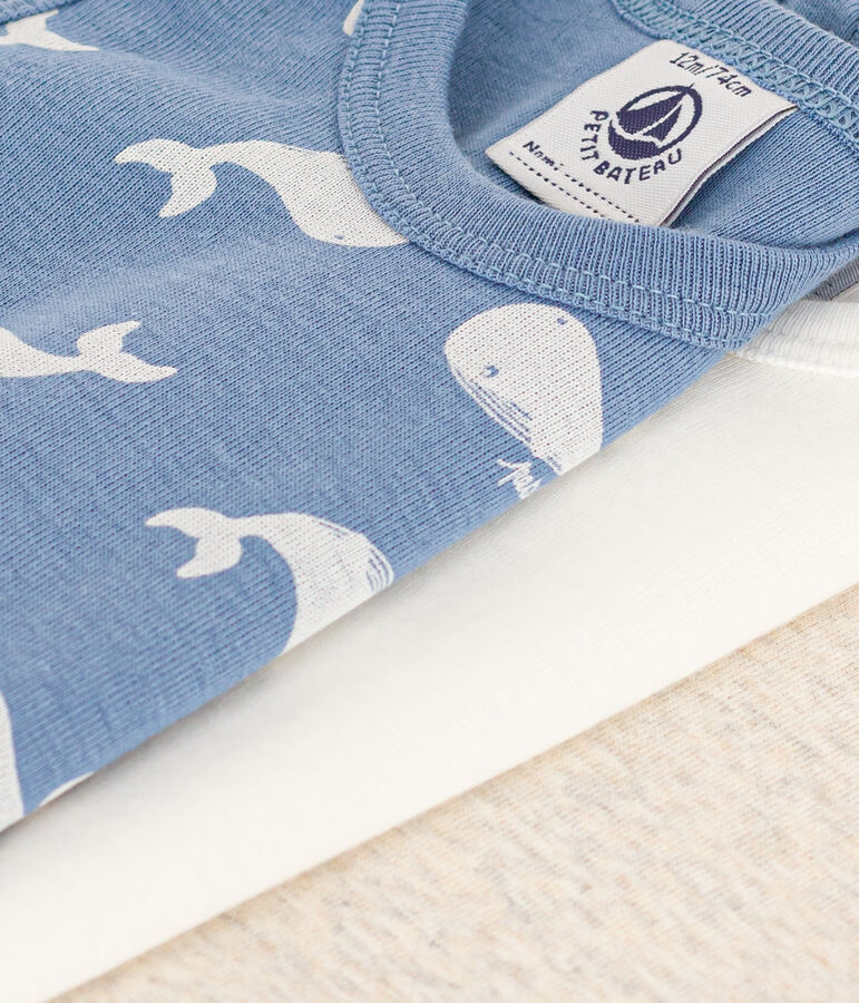 &Auml;rmellose Baby-Bodys mit Wal-Motiv aus Baumwolle im 3er-Set. variante 1