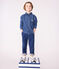 Kinder-Hemd aus einfarbigem Jeansstoff blau DENIM MOYEN