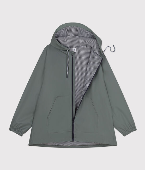 Kurze Damen-Regenjacke grün THUYA