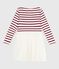 Langärmeliges Kinderkleid aus Baumwolle und Tüll rot MILK/ AMARANTE