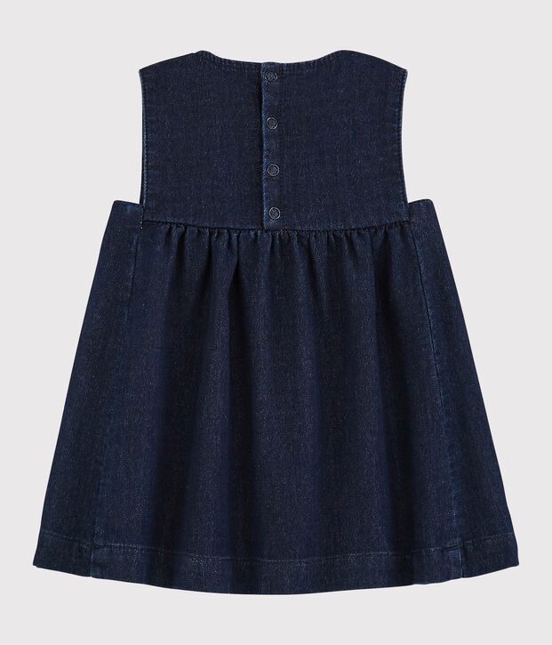 Baby-Kleid aus Molton Denim f&uuml;r M&auml;dchen blau
