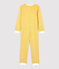 Overall mit Blumenmuster aus angerautem Frottee für Mädchen gelb OCRE/weiss MARSHMALLOW