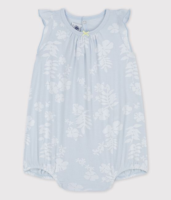 Kurzer Baby-Einteiler aus Baumwolle mit Hawaiimuster PLEINAIR/ MARSHMALLOW