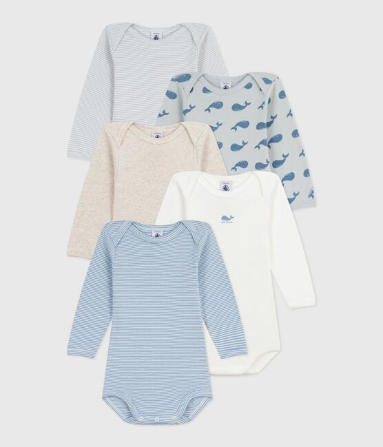 Set langärmeliger Baby-Bodys aus Baumwolle mit Walmotiv variante 1