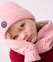 Kinder-Strickmütze mit Fleece gefüttert  rosa CHARME