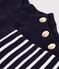 Damen-Marinepullover aus Baumwolle und Baumwolle mit Streifen blau/weiss