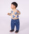 Baby-Sweatshirt aus Baumwolle mit Hertmotiv beige/vielfarbig