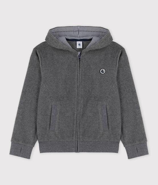 Fleecejacke mit Kapuze für Mädchen und Jungen grau GRIS FONCE/ DARK GREY