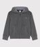 Fleecejacke mit Kapuze für Mädchen und Jungen grau GRIS FONCE/ DARK GREY
