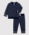 Baby-Jogginganzug aus Molton blau SMOKING/weiss MARSHMALLOW