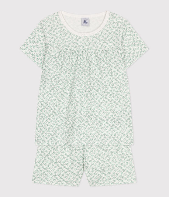 Kinder-Kurzpyjama aus Baumwolle mit Blumenmotiv MARSHMALLOW/ PAUL