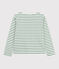Langärmeliges Damen-Streifenshirt "Marinière" aus Baumwolle grün MARSHMALLOW/ PALMERAIE