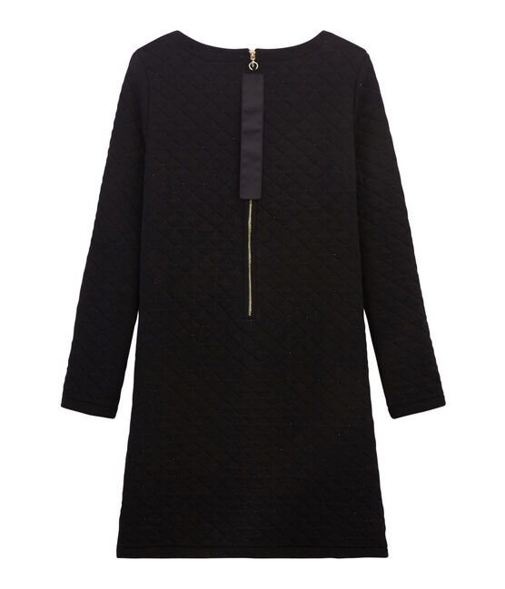 Gerade geschnittenes Kleid aus gedoppeltem Jersey für Damen schwarz NOIR/gelb DORE