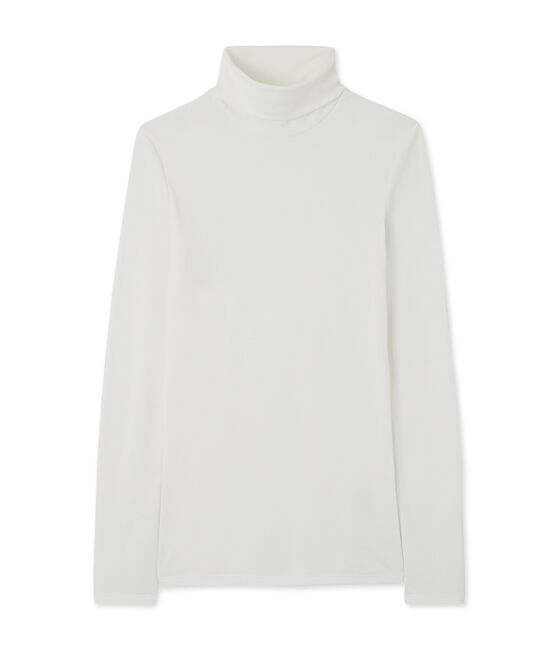damen unterziehpullover aus leichter baumwolle weiss MARSHMALLOW