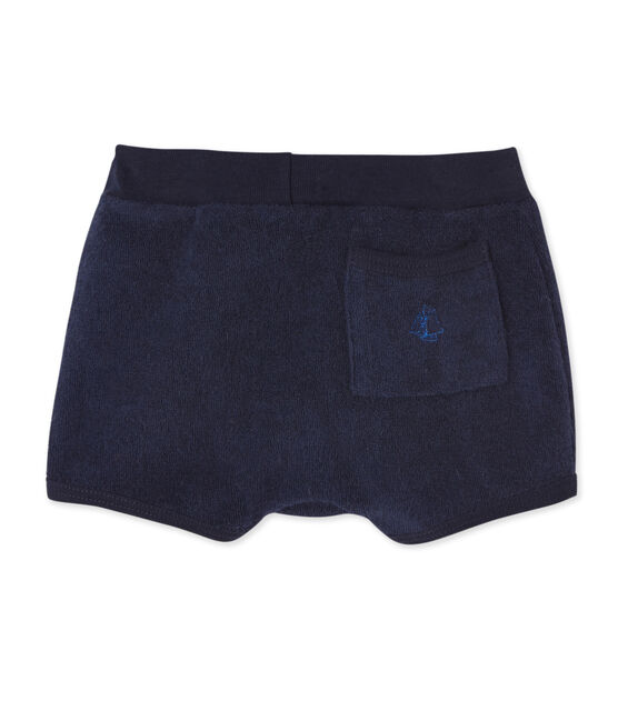 Short bébé garçon en bouclette éponge blau SMOKING