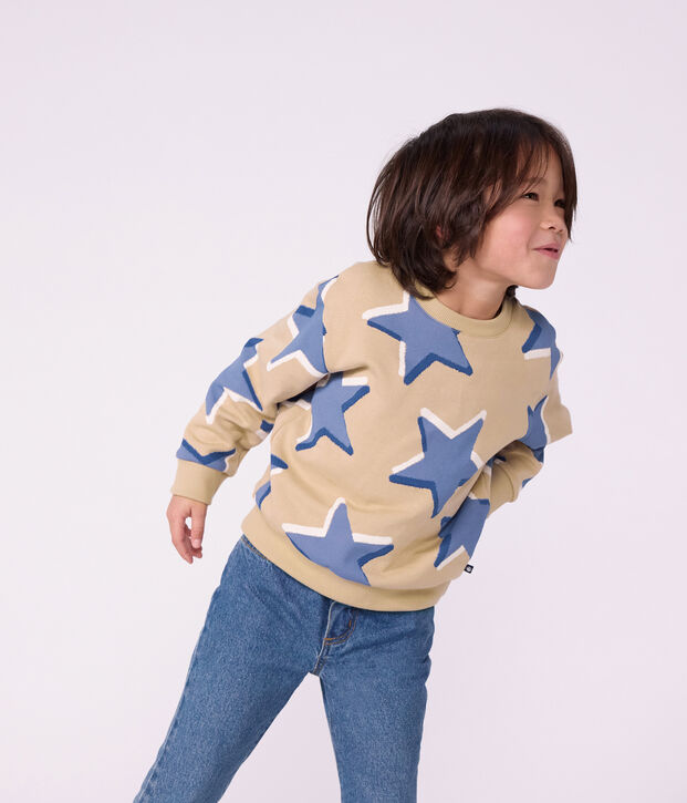 Kinder-Sweatshirt aus Baumwolle mit Sternmotiv vielfarbig/blau/vielfarbig