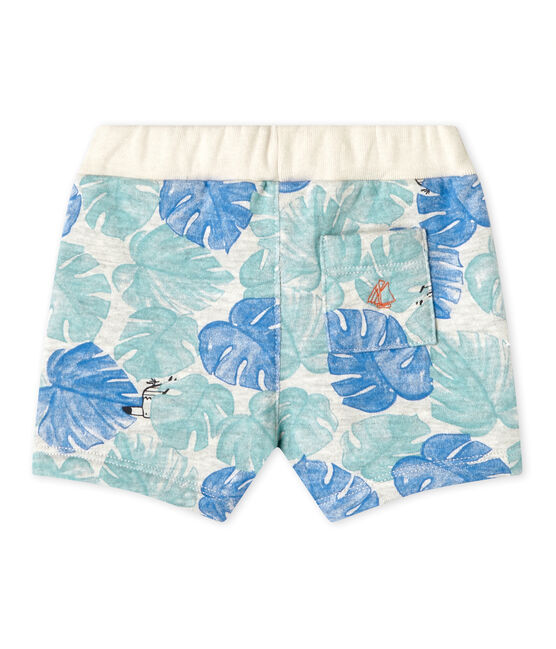 Bedruckte Baby-Jungen-Shorts grau BELUGA/weiss MULTICO