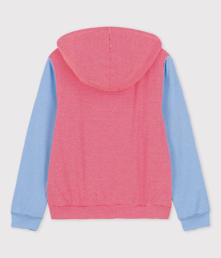 Kapuzen-Sweatshirt aus BIO-Baumwolle f&uuml;r Damen rot PEPS/weiss MARSHMALLOW