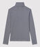 Rollkragenshirt aus Baumwolle für Damen blau SMOKING/weiss MARSHMALLOW
