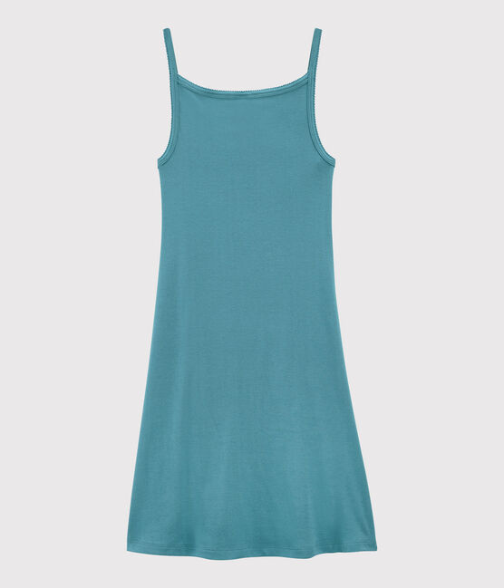 Klassisches Trägerkleid aus Baumwolle für Damen blau MIROIR