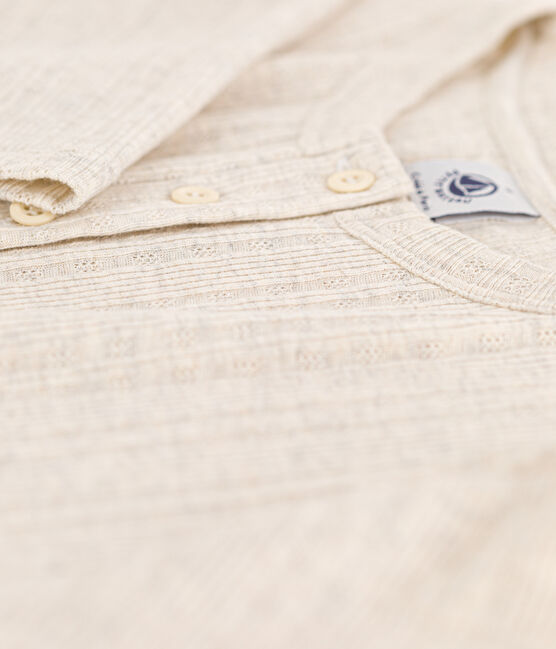 Damen-T-Shirt mit Tunikaausschnitt beige MONTELIMAR CHINE