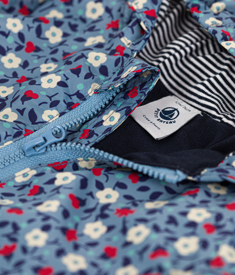 Baby-Windjacke aus recyceltem Polyester blau/vielfarbig