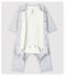 Fußloser Baby-Bodyjama aus Bio-Baumwolle  grau POUSSIERE/weiss MARSHMALLOW