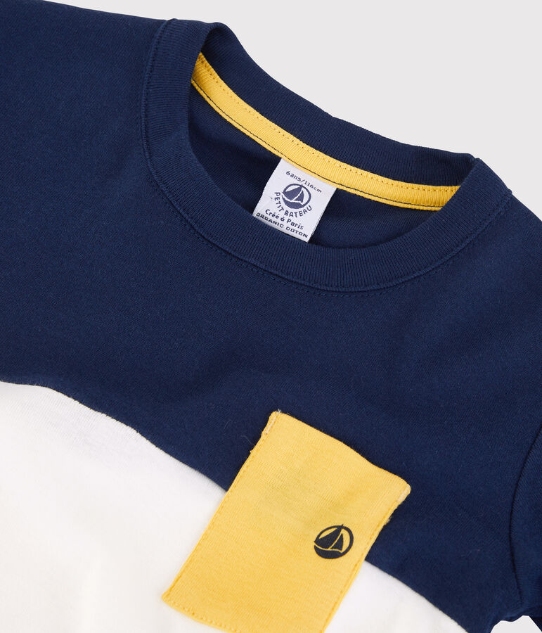 Kurz&auml;rmeliges T-Shirt aus Baumwolle f&uuml;r Jungen blau/weiss