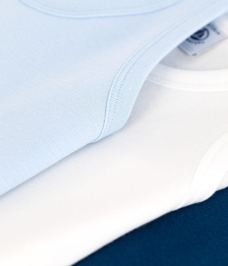 3er-Set Kinder-Unterhemden aus einfarbiger Baumwolle vielfarbig