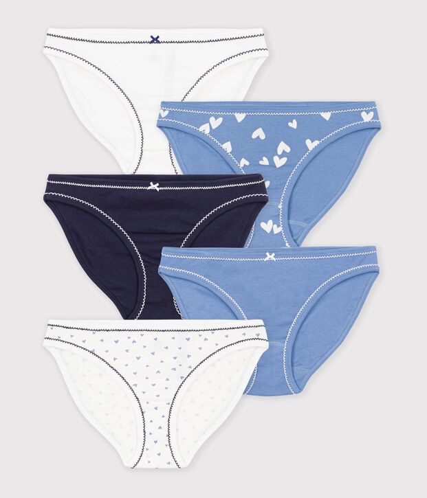 Set Damen-Slips aus Baumwolle mit Herzmotiv vielfarbig