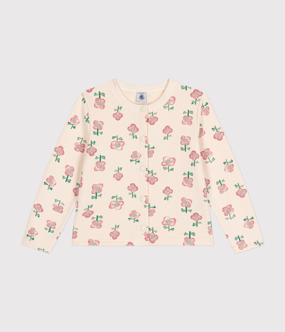 Kinder-Cardigan aus Molton für Mädchen weiss AVALANCHE/ MULTICO